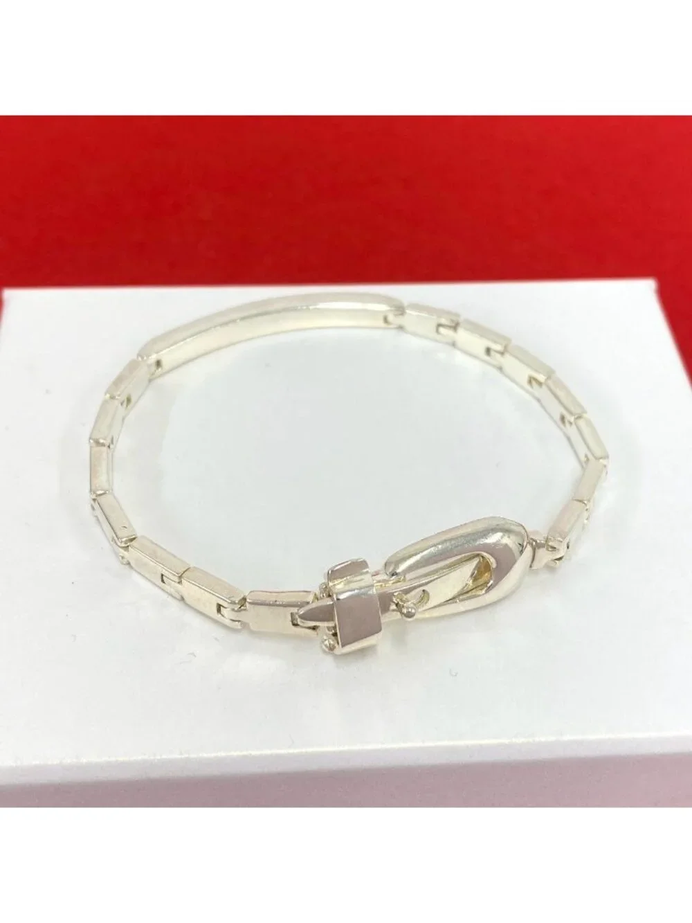 Gucci Vintage Ceinture Belt Buckle Bracelet 925 Sterling Silver